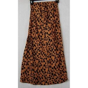 Urban Outfitters XS Maxi Midi Skirt Cheetah Satin Leopard Print